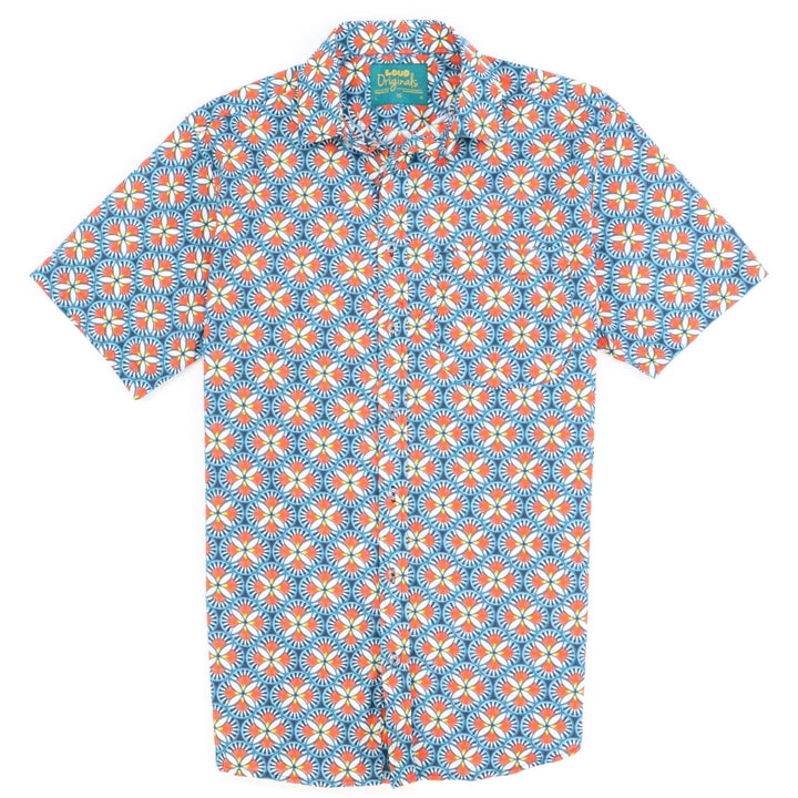 Regular Fit Short Sleeve Shirt - Blue Kaleidoscope