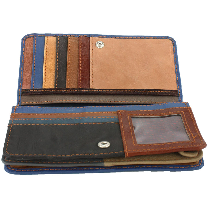 Real Leather Colourful Purse Wallet - Blue