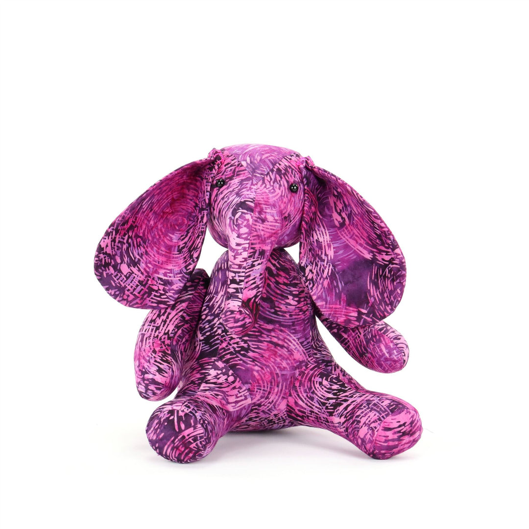 Batik Cotton Friendship Elephant - Purple Swirl
