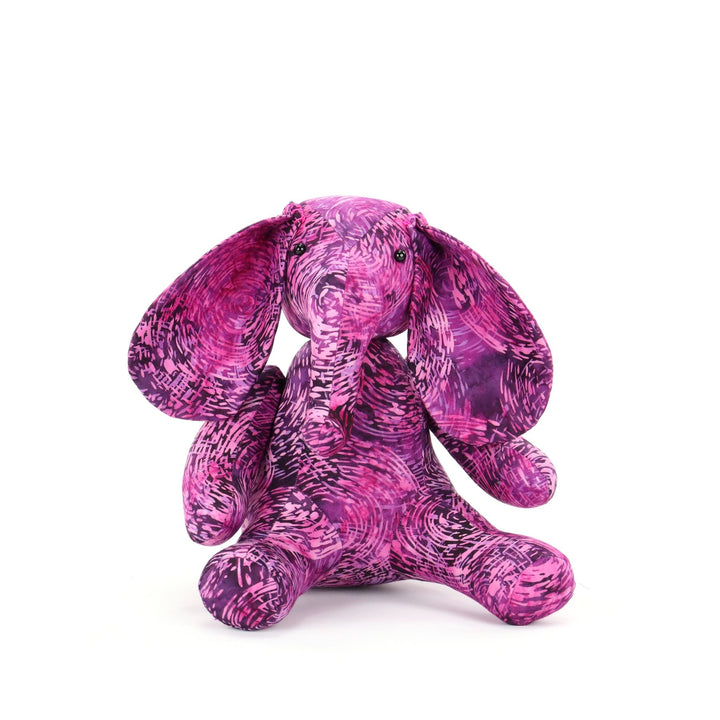 Batik Cotton Friendship Elephant - Purple Swirl