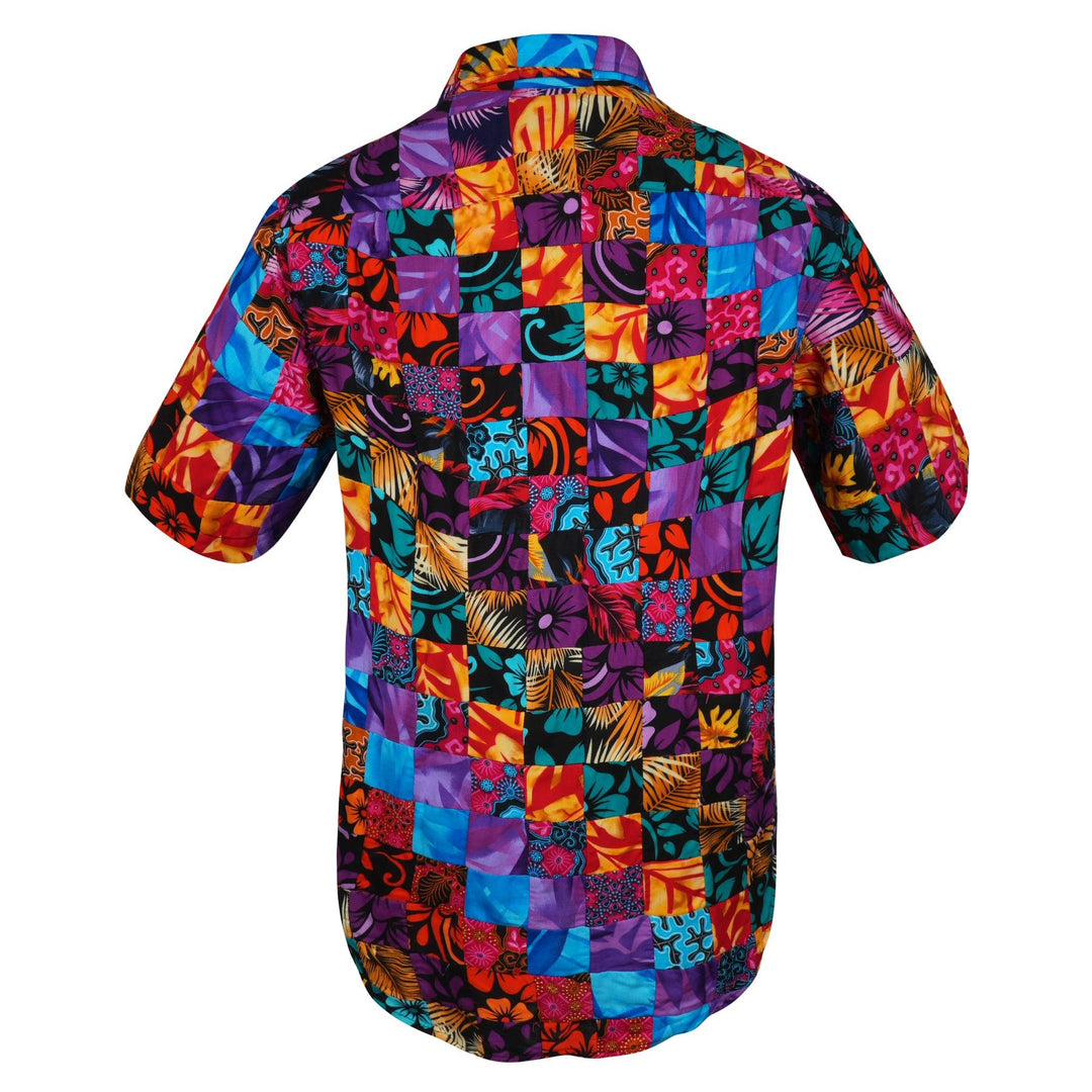 Regular Fit Short Sleeve Shirt - Paradise Patchwork Small