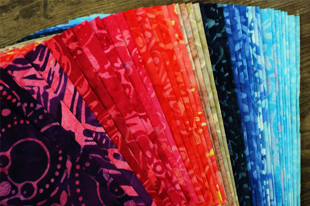 Charm Pack - 40 x 5" Squares of Cotton Batik