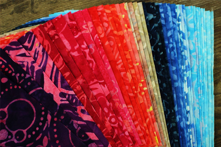 Charm Pack - 40 x 5" Squares of Cotton Batik