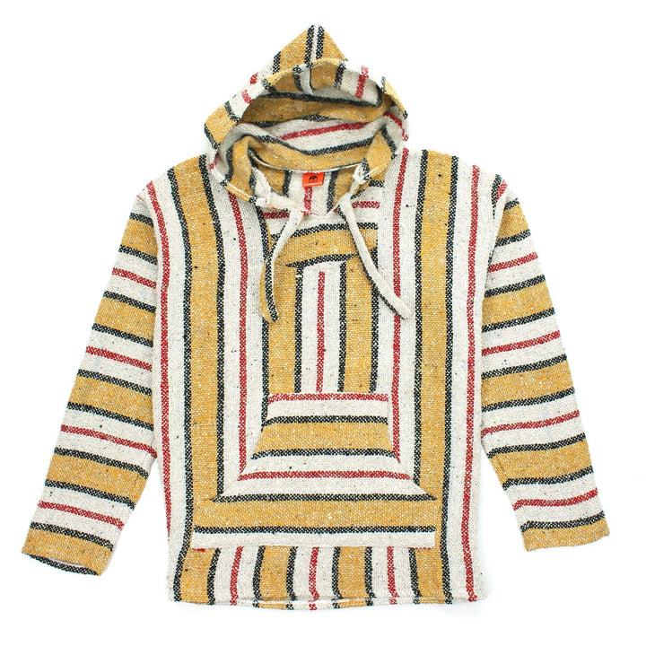 Recycled Mexican Baja Jerga Hoody - Gold Stripe