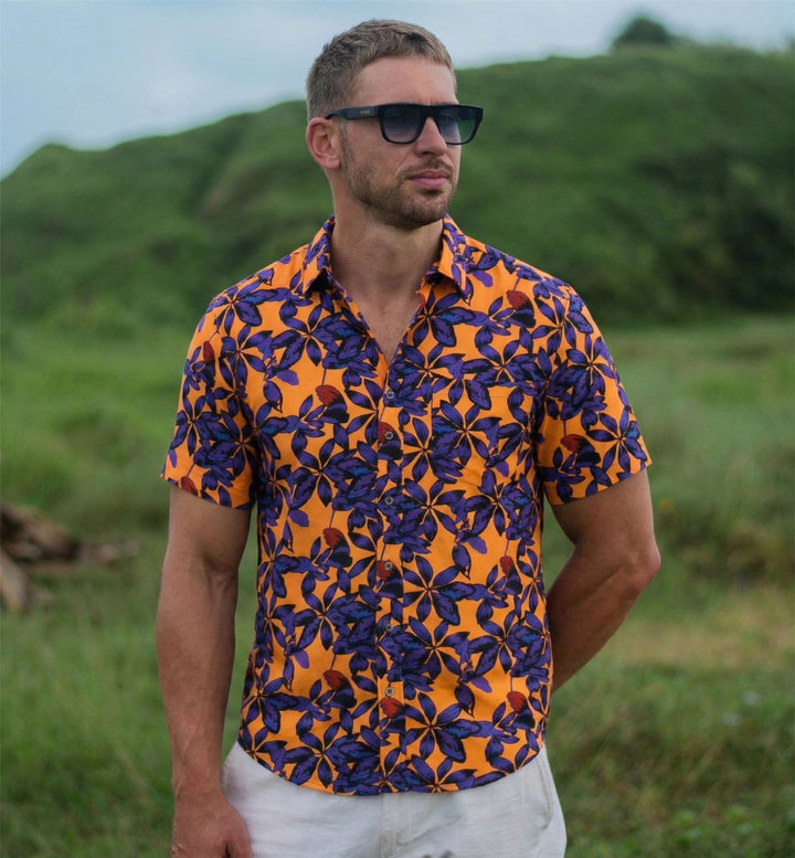 Regular Fit Short Sleeve Shirt - Vibrant Frond