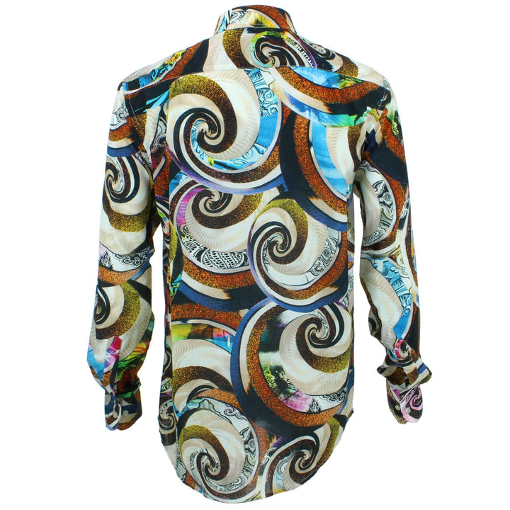 Regular Fit Long Sleeve Shirt - Purple Abstract Swirls