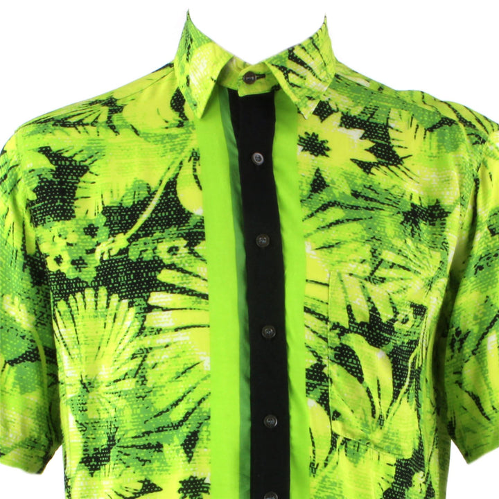 Regular Fit Short Sleeve Shirt - Green & Black Floral