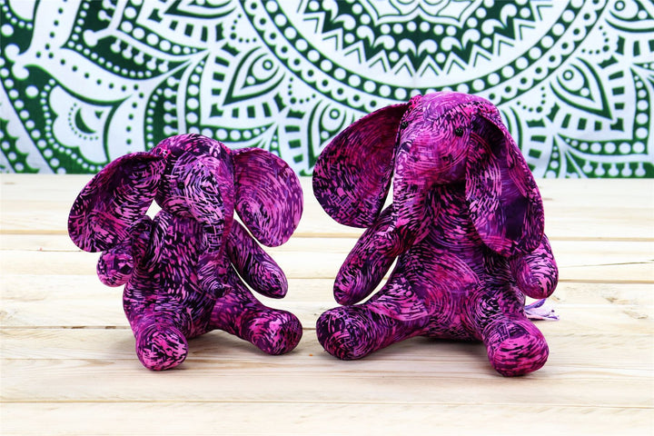 Batik Cotton Friendship Elephant - Purple Swirl