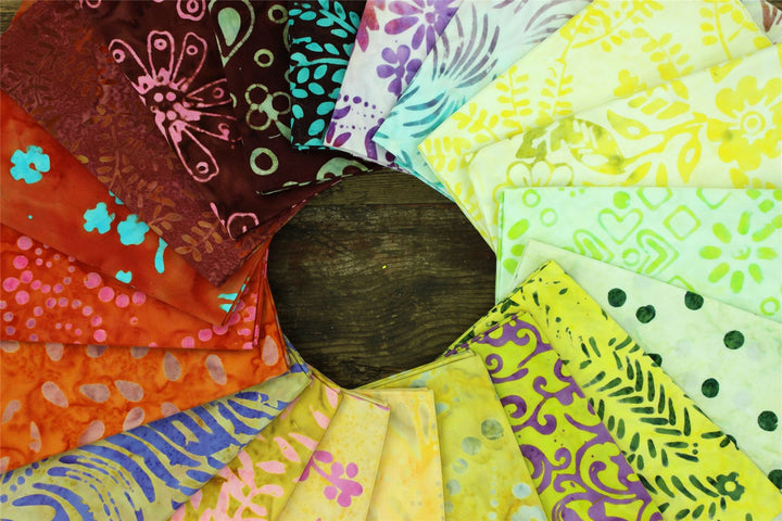 Fat Quarter - 20 Pieces of 19" x 20" Cotton Batik