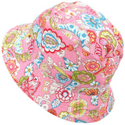 Bright Floral Doodle Print Bucket Hat - Pink