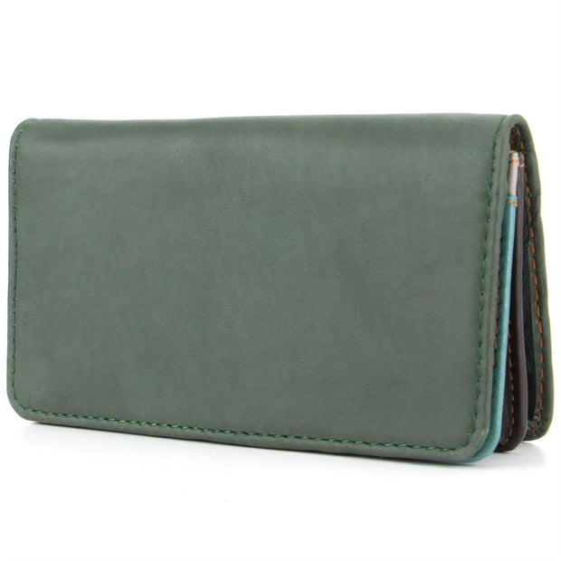 Real Leather Colourful Purse Wallet - Green