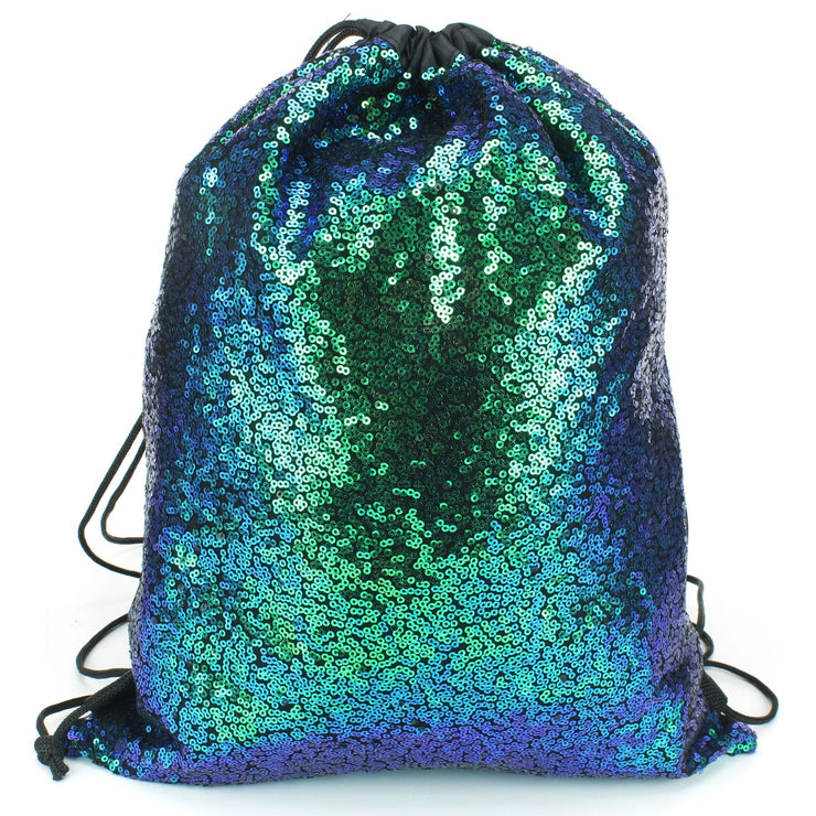 Sequin Drawstring Bag - Green