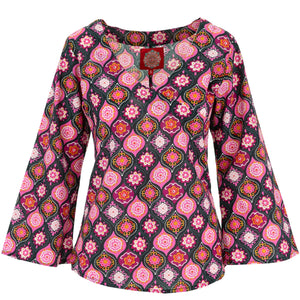 Wrap Top med Bell Sleeve - Majestic Pink