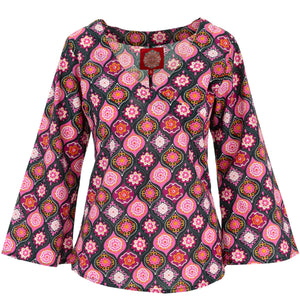 Wrap Top with Bell Sleeve - Majestic Pink