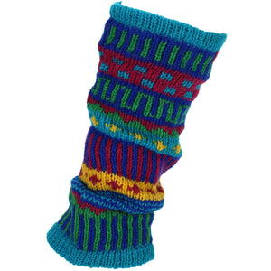 Chunky Wool Knit Leg Warmers - Carnival