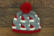 Hand Knitted Wool Beanie Bobble Hat - Santa Hats