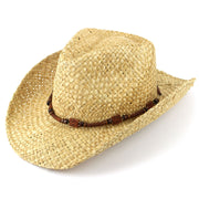 Straw Cowboy Hat with Wood Band