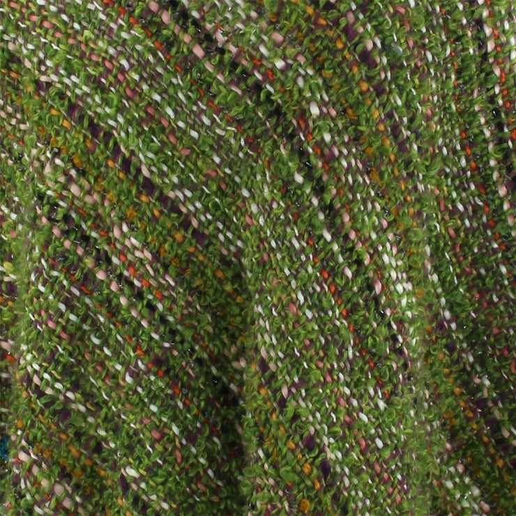 Stripe Crochet Poncho Long - Olive Green