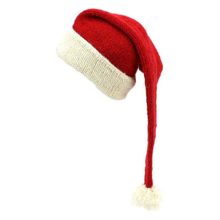 Hand Knitted Wool Christmas Beanie Hat - Santa 1