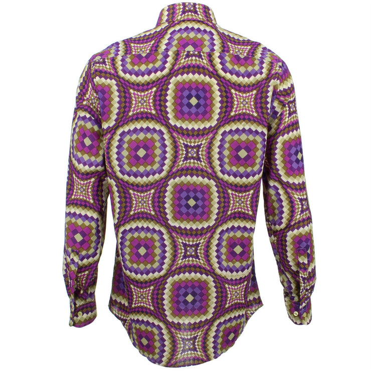 Tailored Fit Long Sleeve Shirt - Purple Illusion