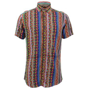 Tailored Fit Short Sleeve Shirt - Aztec Stripes