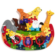 Handmade Wooden Jigsaw Puzzle - Alphabet Noah's Ark