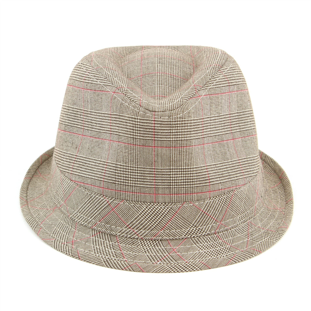 Simple cotton tweed trilby hat - Brown