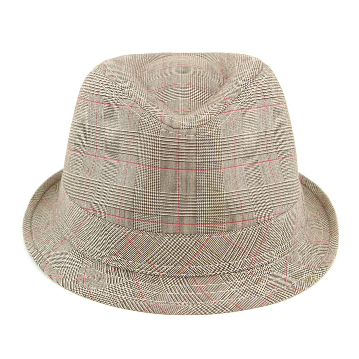 Simple cotton tweed trilby hat - Brown
