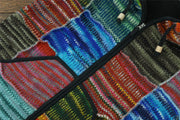 Hand Knitted Wool Hooded Jacket Cardigan - Rainbow Space Dye