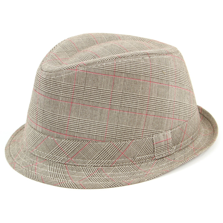 Simple cotton tweed trilby hat - Brown