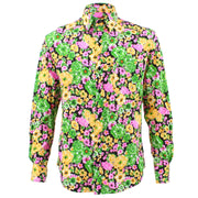 Tailored Fit Long Sleeve Shirt - Green Yellow & Pink Floral