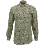 Tailored Fit Long Sleeve Shirt - Block Print - Psychedelic Shift