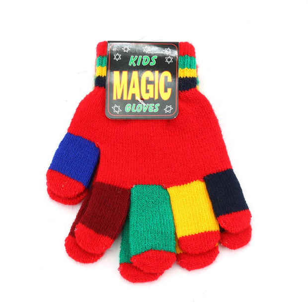 Magic Gloves Kids Colourful Stretchy Gloves - Red