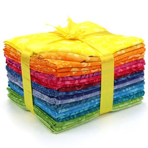 Vorgeschnittene Baumwoll-Batik-Stoffbündel – Fat Quarter – Regenbogen