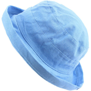 Chapeau de soleil en lin pour femme - bleu