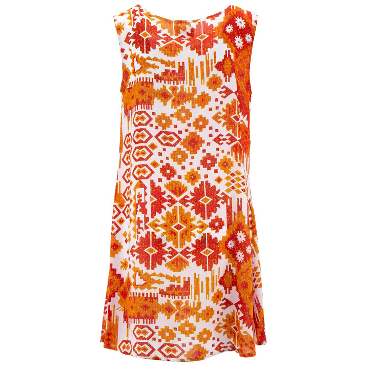The Swirl Shift Dress - Orange Aztec