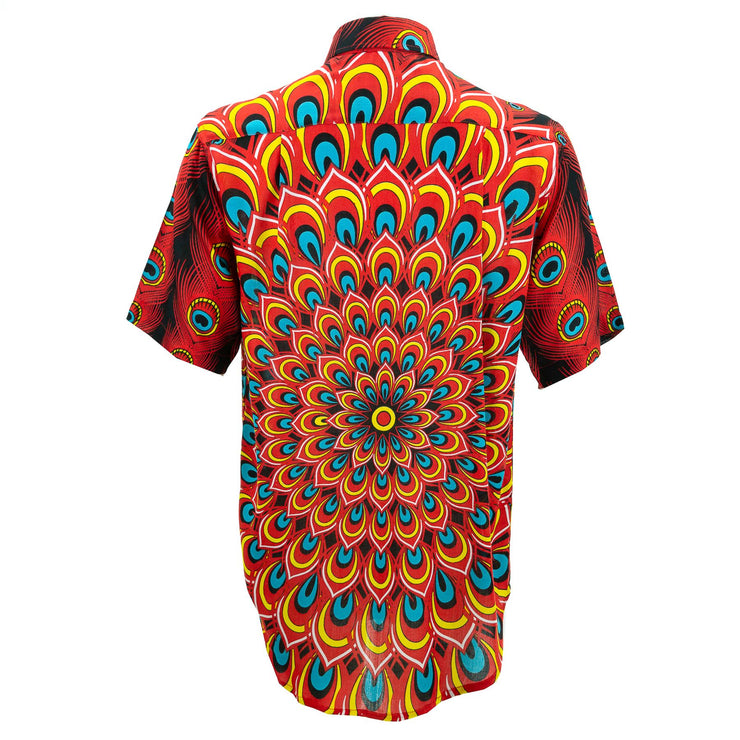 Regular Fit Short Sleeve Shirt - Peacock Mandala - Flame