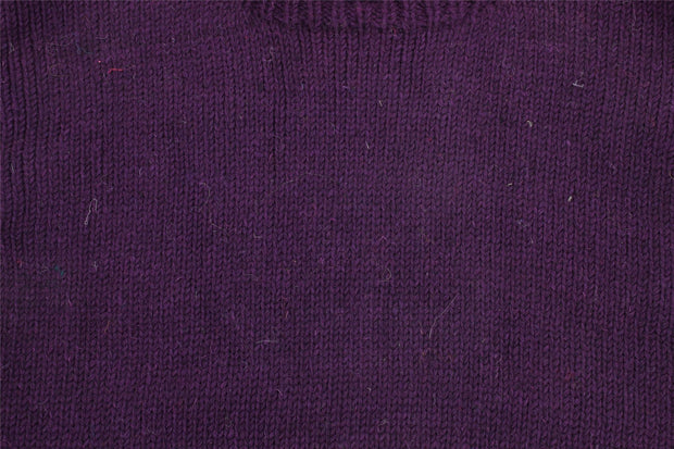 Hand Knitted Wool Jumper - Plain Purple