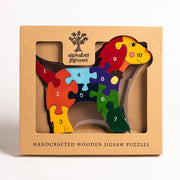 Handmade Wooden Jigsaw Puzzle - Number Dog