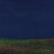 Tibetan Wool Blend Shawl Blanket - Navy with Green & Red Reverse