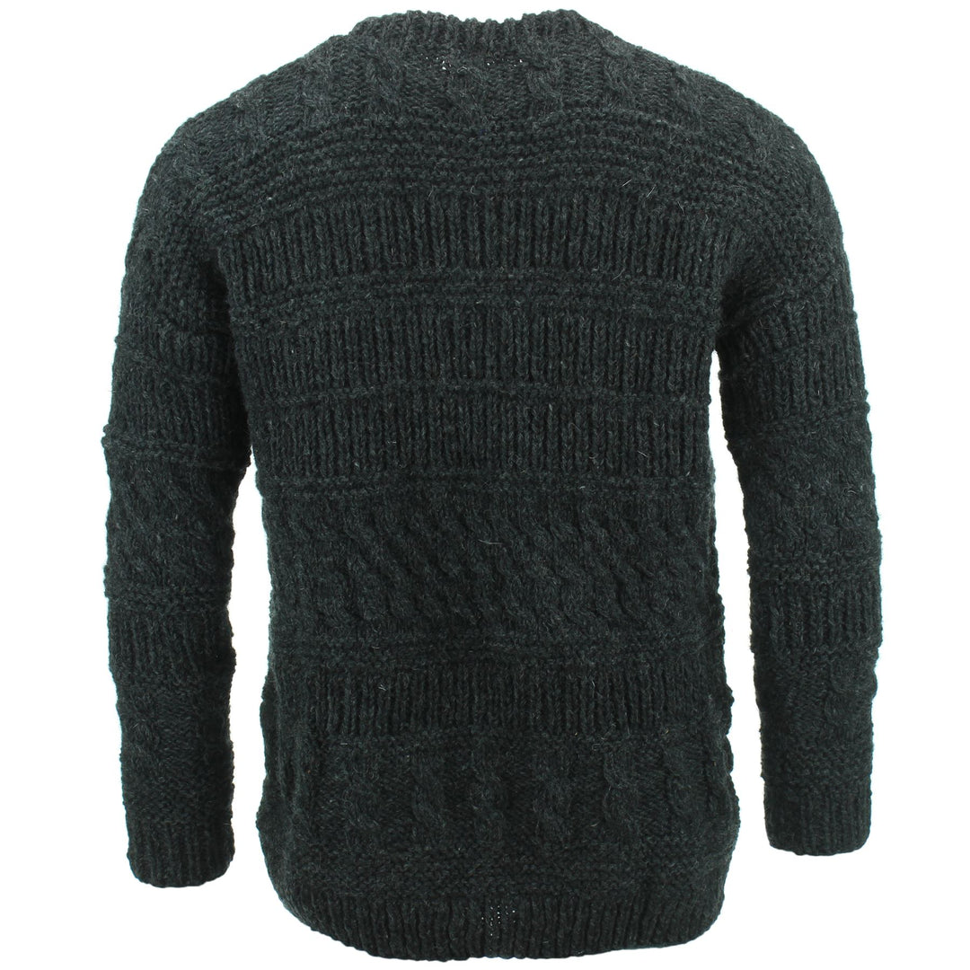 Chunky Wool Multi Knit Jumper - Charcoal