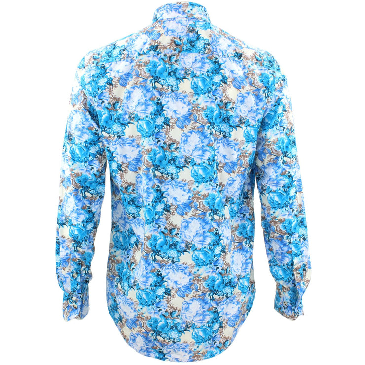 Tailored Fit Long Sleeve Shirt - Turquoise Floral