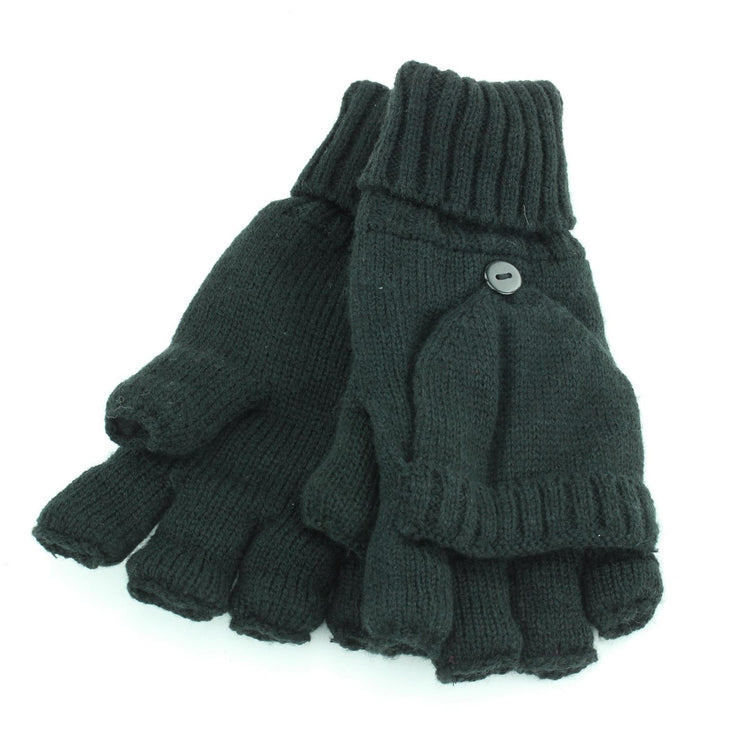 Knitted Shooter Gloves - Black