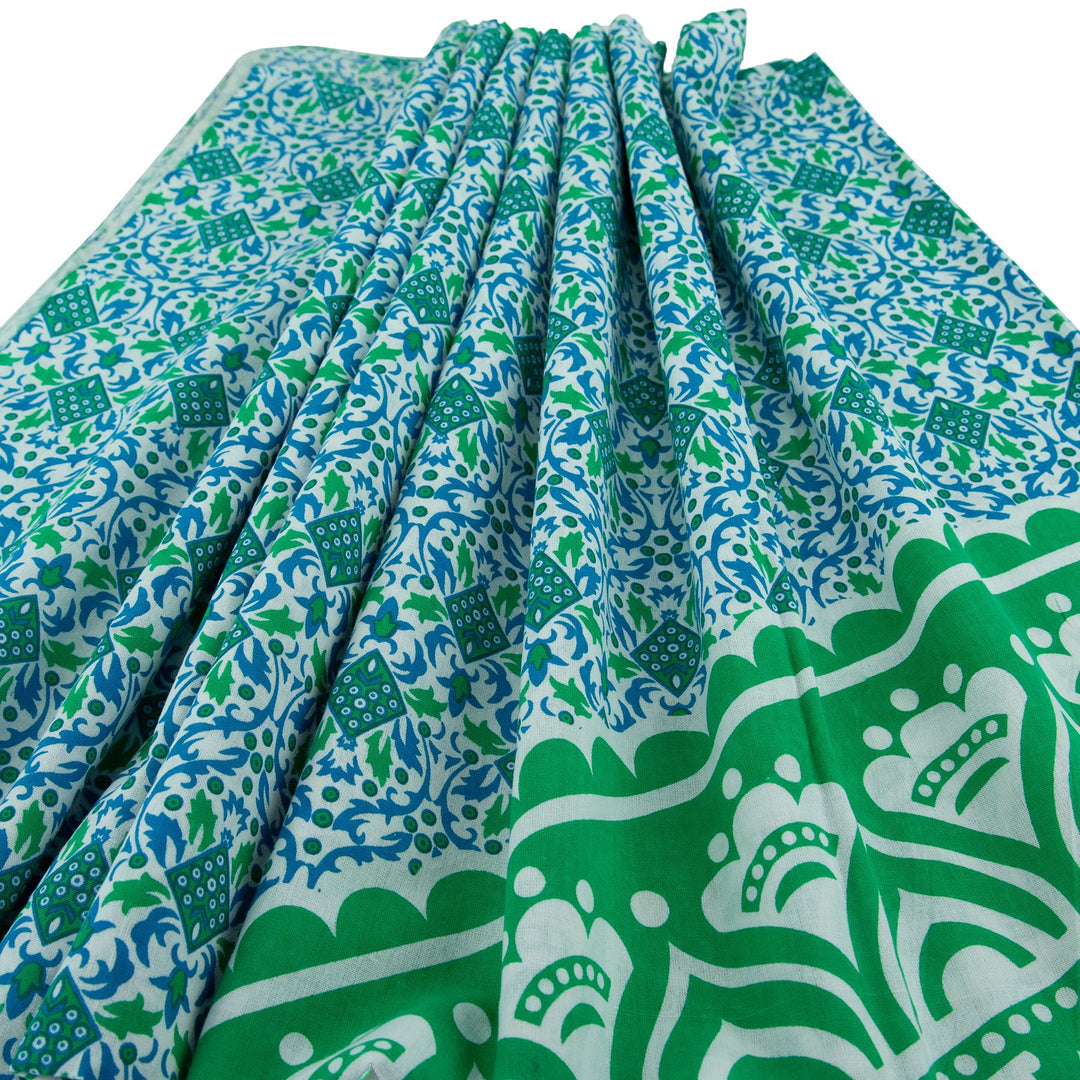 Block Printed Mandala Wall Hanging - Mint