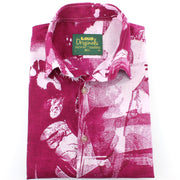 Tailored Fit Short Sleeve Shirt - Pink Moon Leaves