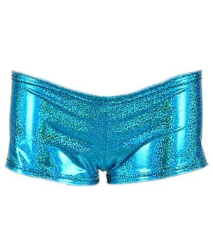 Glänzende Hotpants - blau