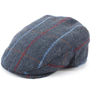 Tweed Flat Cap with Quilted Lining - Blue