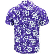 Short Sleeve Hawaiian Shirt - Purple