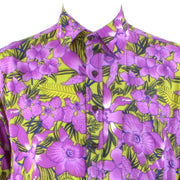 Regular Fit Short Sleeve Shirt - Purple & Green Floral