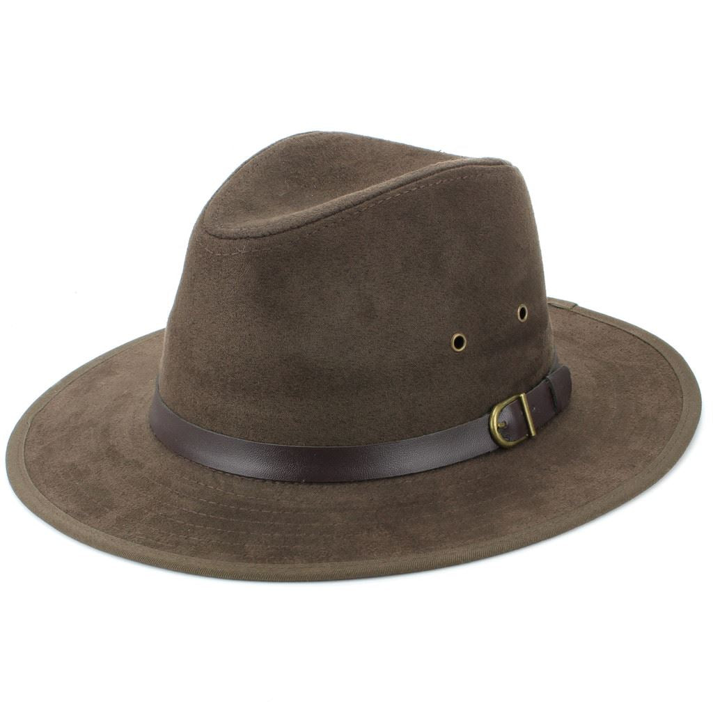 Brown Suede Fedora Hat VINTAGE DOBBS SUEDE FEDORA Men's Size 3/8